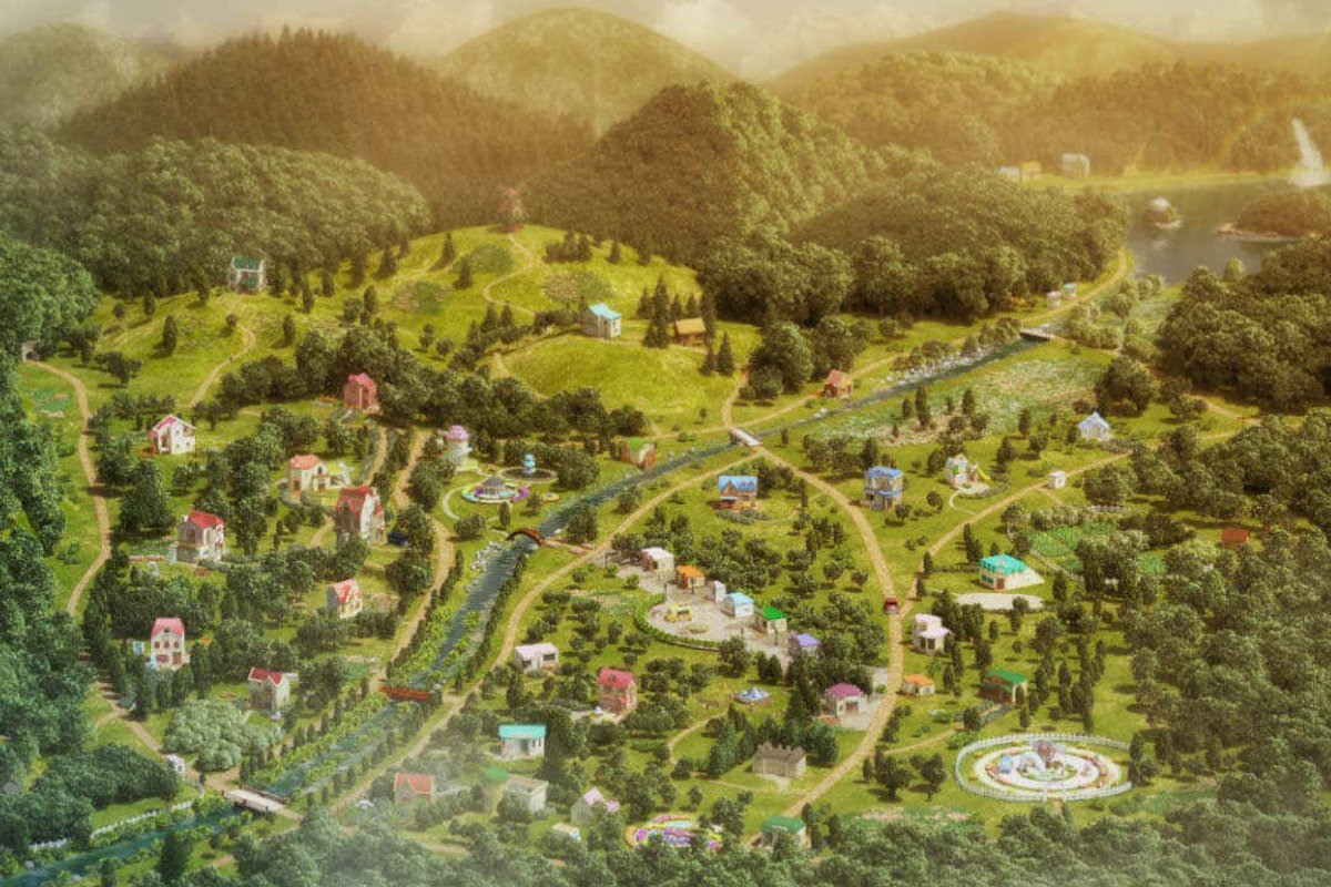 Illustrated map of the Sylvanian village